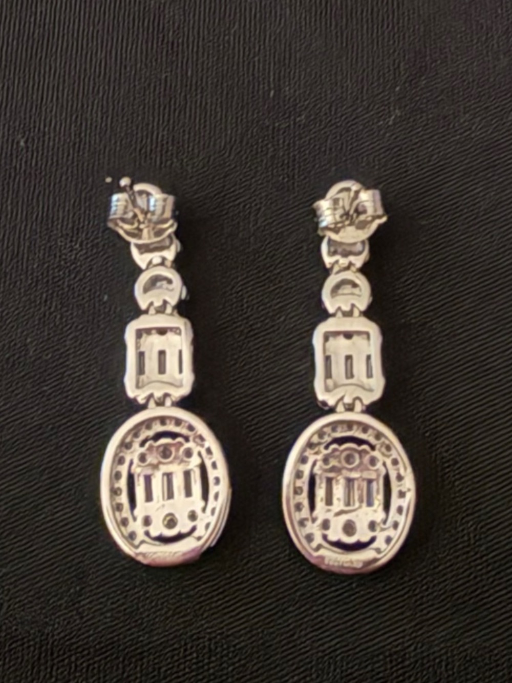 3.0 CTW Stamped .925 Sterling Silver Moissanite Luxury Sparkle Dangle Earrings - Picture 3 of 6